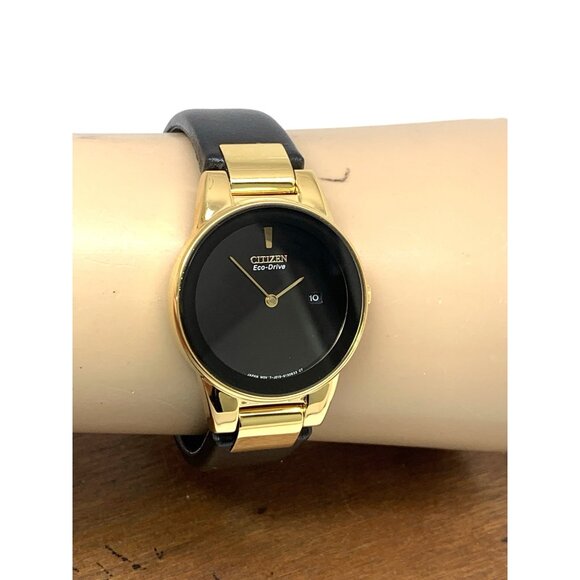 Citizen Women's Watch Eco-Drive Axiom GA1052-04E Gold Tone Case Black Dial 30mm - Picture 11 of 14